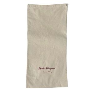 Salvatore Ferragamo Florence Italy Drawstring Cream Shoe Bag Dust Bag